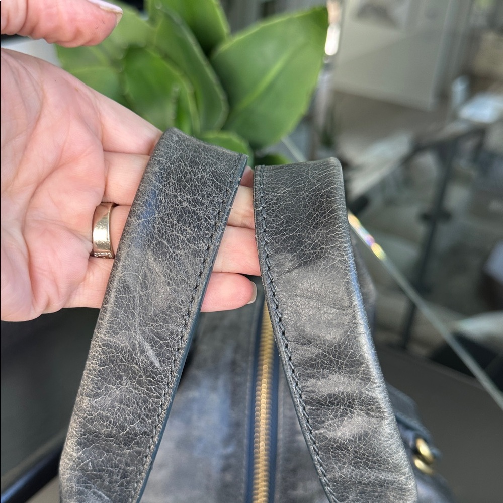 Chloé genuine leather bay bag blue/gray coloring Top Handle large purse - Picture 9 of 13